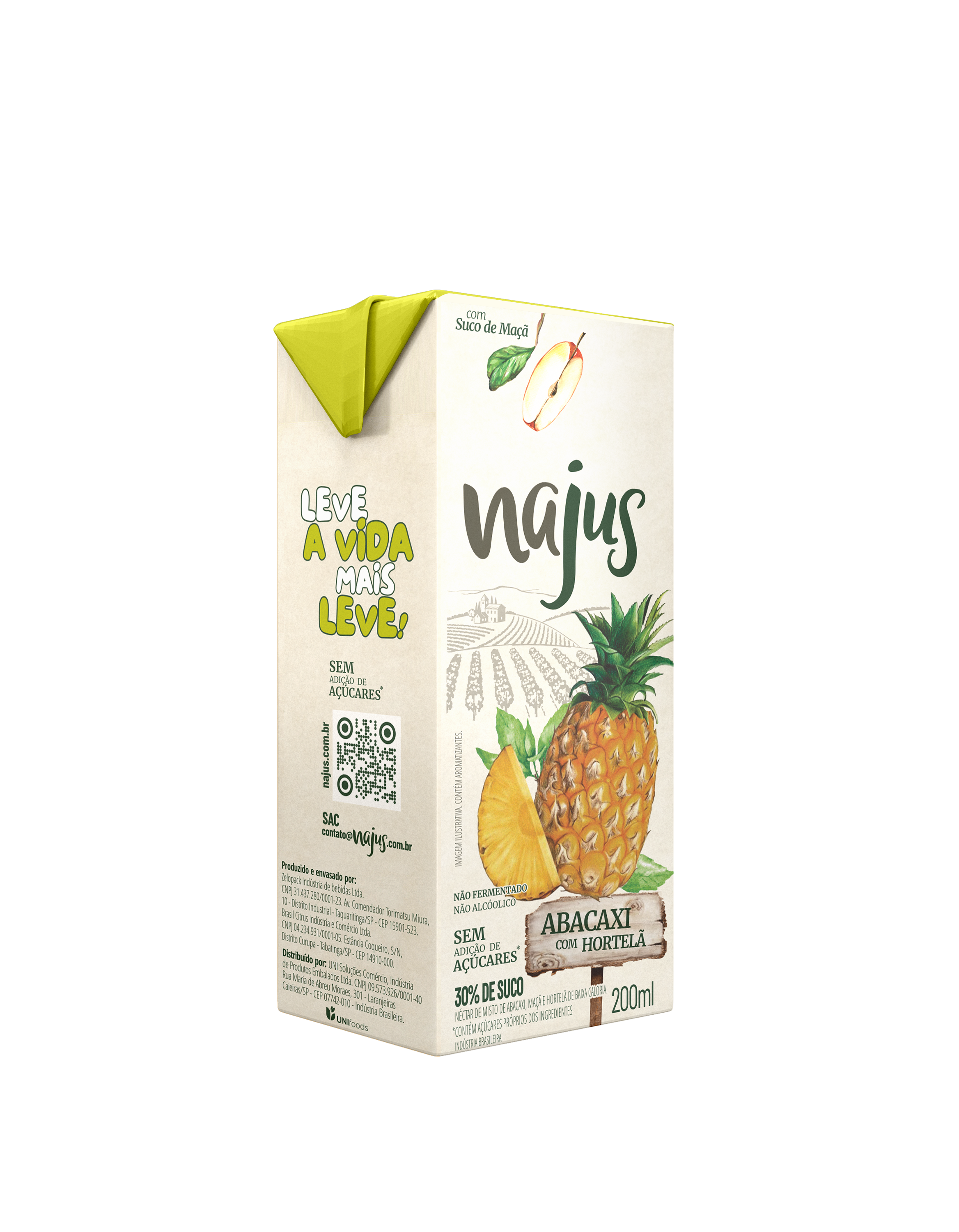 Suco Najus Abacaxi Hortelã
